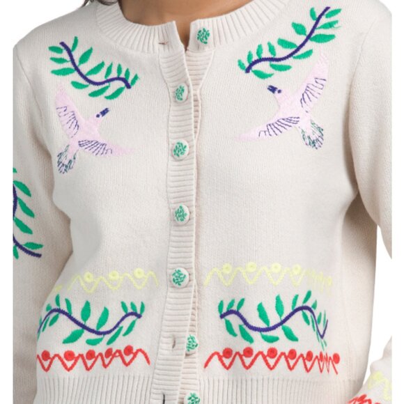 CYNTHIA ROWLEY Bird Palm Cardigan - Picture 3 of 6